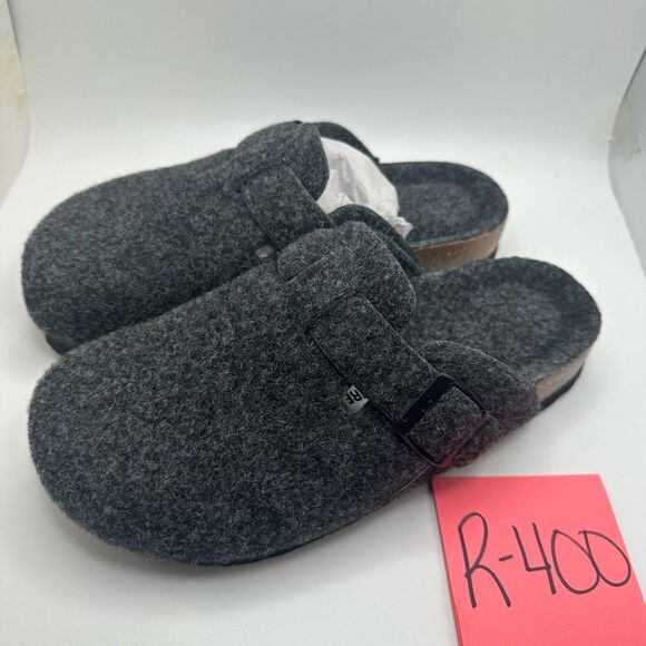 CUSHIONAIRE Hana Slip-On Buckle Clog with Cork Footbed +Memory Foam 6.5 CHARCOAL - Picture 3 of 7